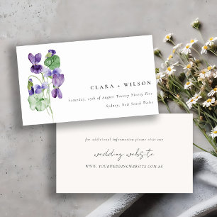 Carte D'accompagnement Joli Chic Violet Floral Bunal Site Mariage