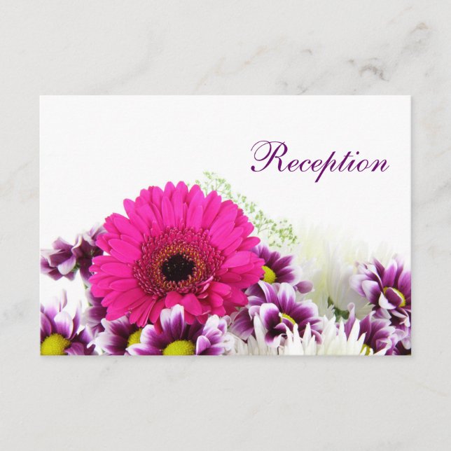 Carte D'accompagnement Joli ensemble de mariage avec des gerberas roses e (Devant)