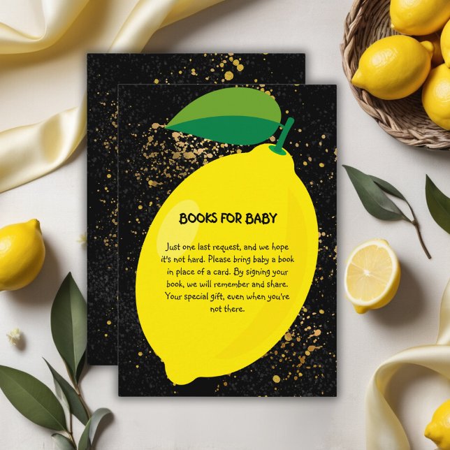 Carte D'accompagnement Joli Jaune Lemon Gold Parties scintillant Baby sho (Créateur téléchargé)