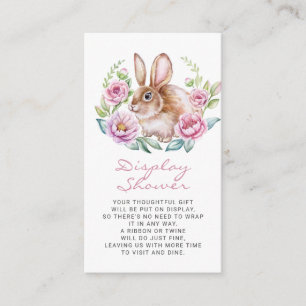 Carte D'accompagnement Joli lapin et fleurs roses Wreath Display douche