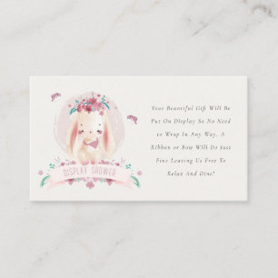 Carte D'accompagnement Joli Lapin Rose Floral Oiseaux Afficher Baby showe
