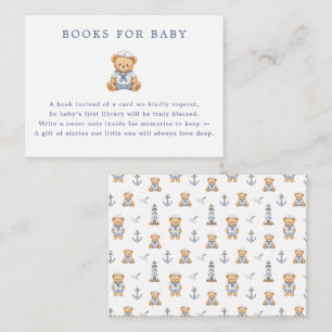 Carte D'accompagnement Joli ours en peluche marin livres nautiques pour b