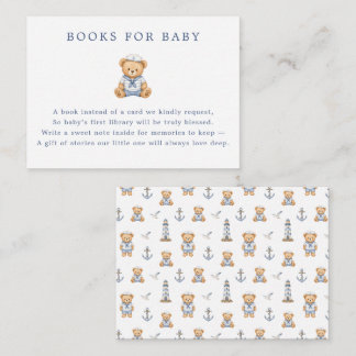 Carte D'accompagnement Joli ours en peluche marin livres nautiques pour b