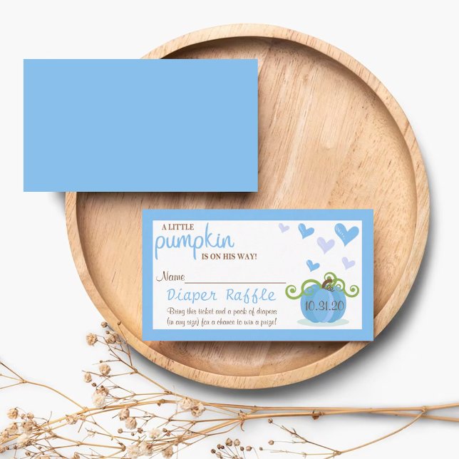 Carte D'accompagnement Joli Petit Baby shower Citrouille Déchets Raffle (Créateur téléchargé)