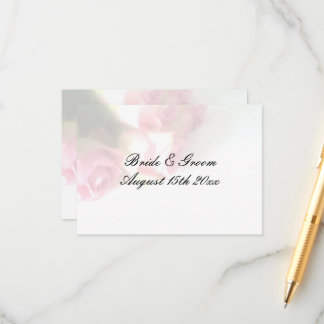 Carte D'accompagnement Joli rose rose arrière - plan mariage