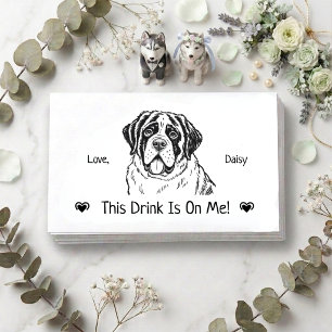 Carte D'accompagnement Joli ticket de boisson de mariage de chien personn