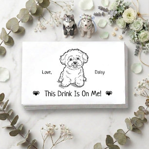 Carte D'accompagnement Joli ticket de boisson de mariage de chien personn
