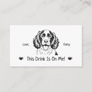 Carte D'accompagnement Joli ticket de boisson de mariage de chien personn