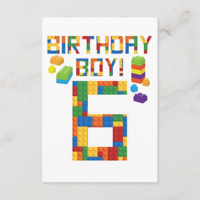 Carte D'accompagnement Jolie 6e anniversaire Cadeau 6 ans Bâtiment de l'é (Devant)