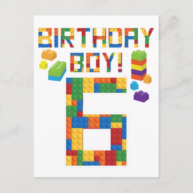 Carte D'accompagnement Jolie 6e anniversaire Cadeau 6 ans Bâtiment de l'é (Devant)