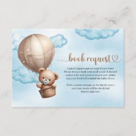Carte D'accompagnement Jolie aquarelle brun ours en peluche montgolfière