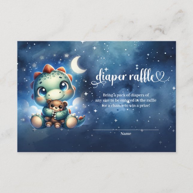 Carte D'accompagnement Jolie aquarelle dinosaure peluche ours tomette (Devant)
