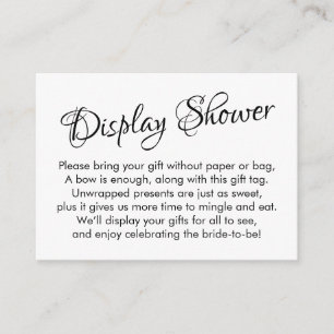 Carte D'accompagnement Jolie carte-cadeau de douche de mariée blanche san