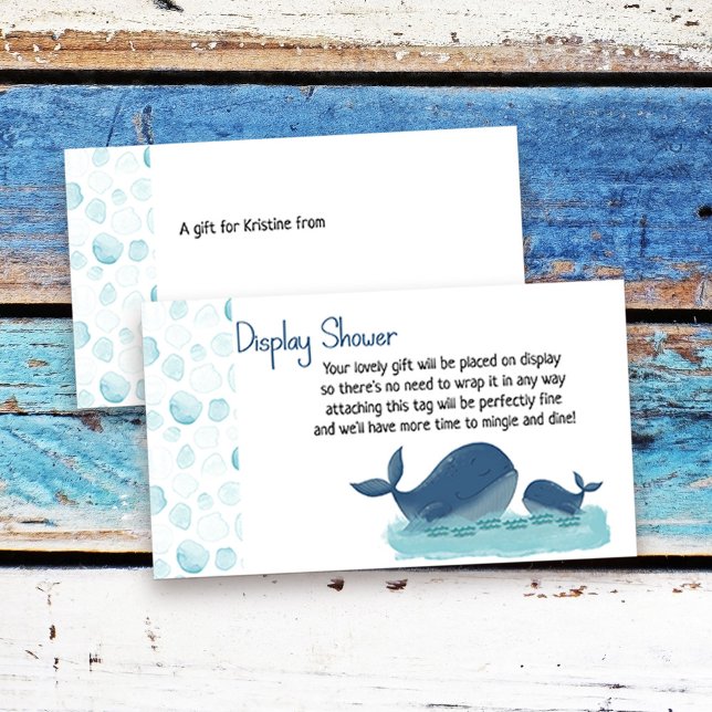 Carte D'accompagnement Jolie étiquette de douche avec baleine à joindre à (Display Shower insert cards from my Happy Whale collection. Message if you need different items.)