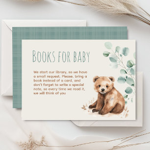Carte D'accompagnement Jolie forêt feuilles ours baby shower enclos