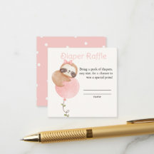 Jolie Sloth Baby Girl Baby shower Déchets Raffle