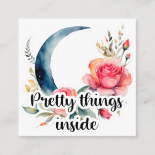 Carte D'accompagnement Jolies Choses Florales à l'Intérieur de la Lune po