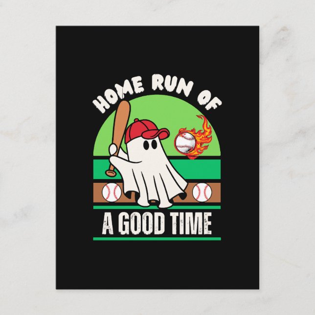 Carte D'accompagnement Joueur de baseball fantôme Halloween (Devant)