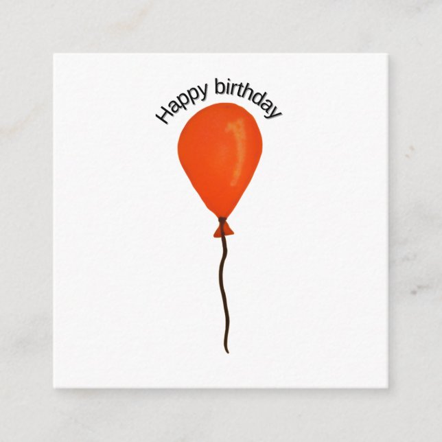 Carte D'accompagnement Jour d'anniversaire de ballon orange (Devant)