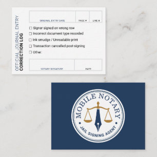 Carte D'accompagnement Journal de notaire Log de correction d'erreur Cart