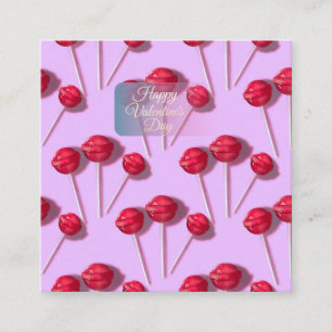 Carte D'accompagnement Joyeuse Saint-Valentin Sucette Mignonne Motif Rose