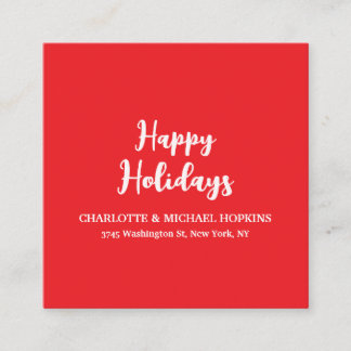 Carte D'accompagnement Joyeuses Fêtes Joyeux Noël Rouge Éclatant Famille