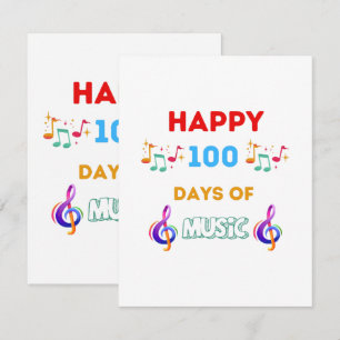 Carte D'accompagnement Joyeux 100 Jours De musique