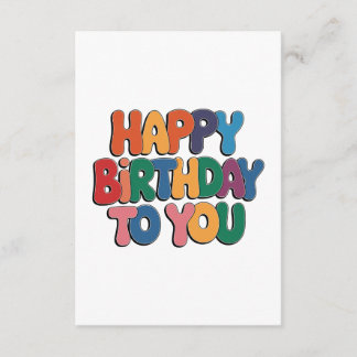 Carte D'accompagnement Joyeux anniversaire rétro