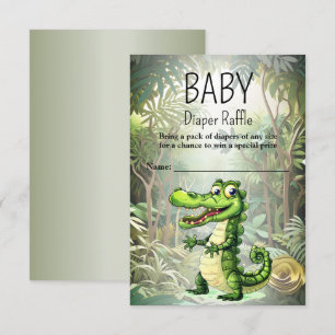 Carte D'accompagnement Joyeux Crocodile sauvage arbres de la jungle belle