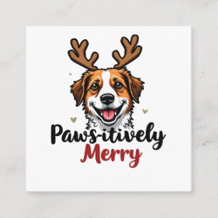 Carte D'accompagnement Joyeux Joyeux et amusant renne de chien de Noël