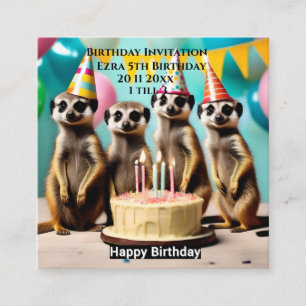 Carte D'accompagnement Joyeux Meerkat Anniversaire, Anniversaire Fête Inv
