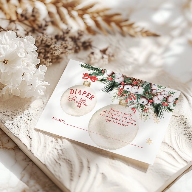 Carte D'accompagnement Joyeux petit Baby shower moderne couche de Noël (Créateur téléchargé)