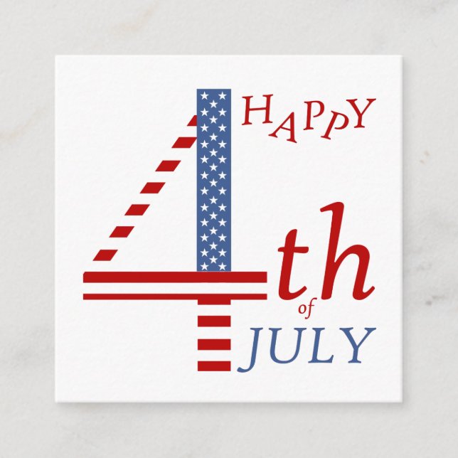 Carte D'accompagnement Joyeux salut du Jour de l'Indépendance 4 juillet (Devant)