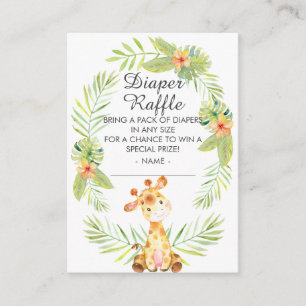 Carte D'accompagnement Jungle Giraffe Baby shower Déchets Raffle