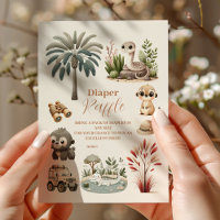 Jungle tropicale Safari Animaux Garçon Raffle Diap