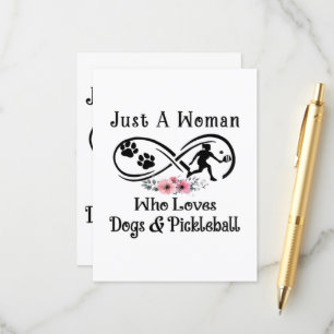 Carte D'accompagnement juste une femme qui aime les chiens et Pickleball