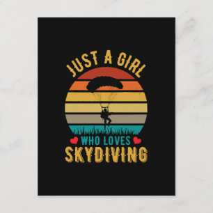 Carte D'accompagnement juste une fille qui aime le parachutisme