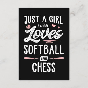 Carte D'accompagnement juste une fille qui aime le softball et le cadeau 
