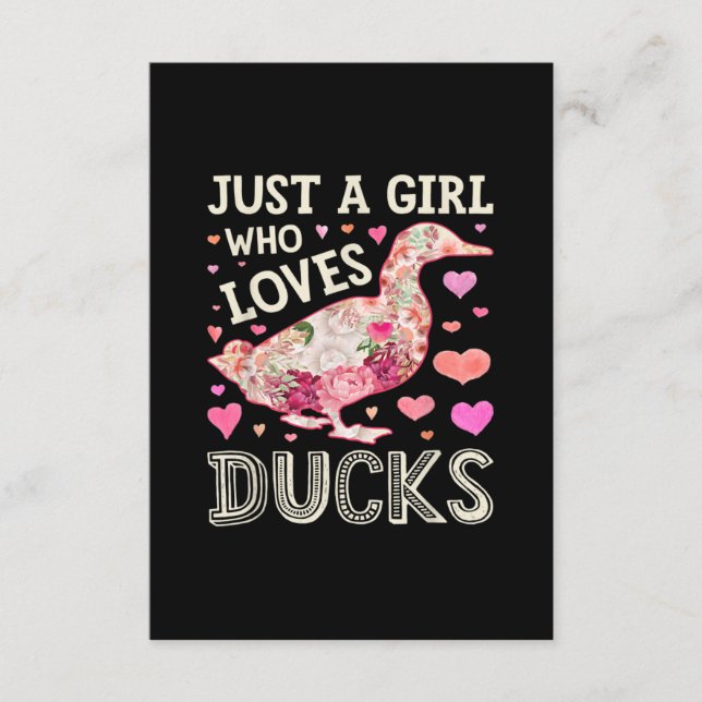 Carte D'accompagnement Juste Une Fille Qui Aime Les Canards Drôle Canard  (Devant)