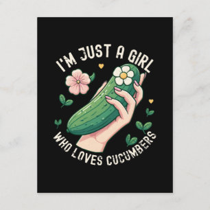 Carte D'accompagnement Juste une fille qui aime les concombres - Végétari
