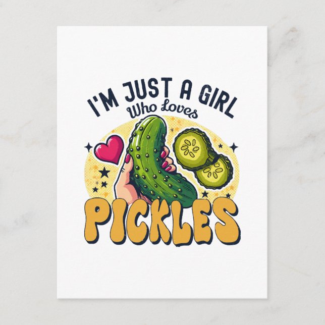 Carte D'accompagnement Juste Une Fille Qui Aime Les Pickles - Végétan Drô (Devant)