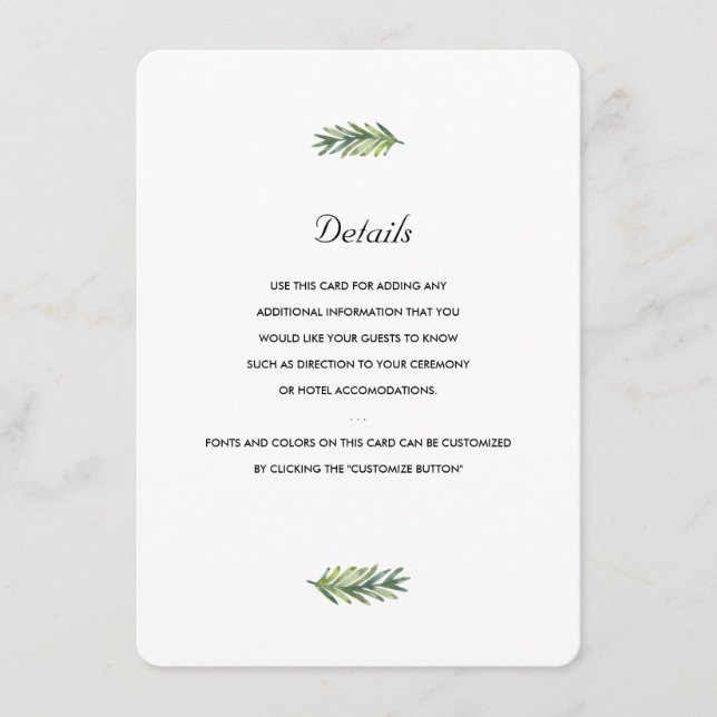 Carte D'accompagnement Kauai Mariage (Devant)