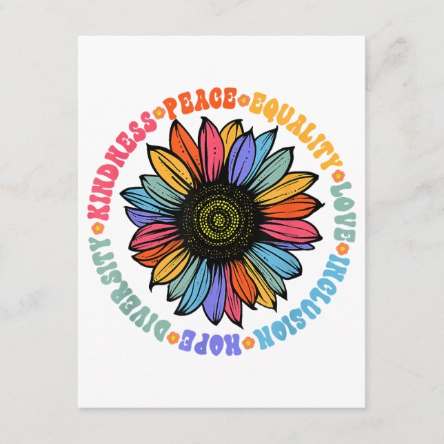 Carte D'accompagnement Kindness Peace Equality Love Hope Diversity Human (Devant)