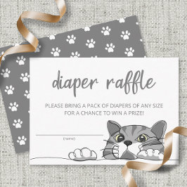 Carte D'accompagnement Kitty Chat Genre Neutre diaper billet de tombola
