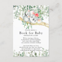 Koala Bear Boys Baby shower Book for Baby Card