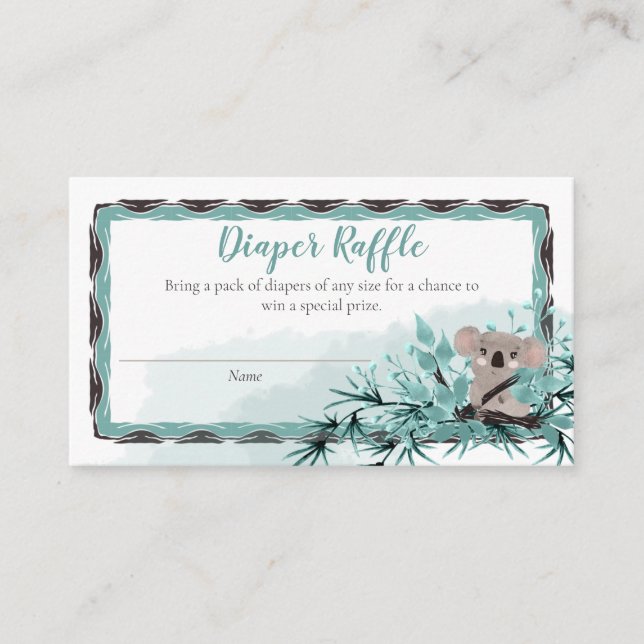 Carte D'accompagnement Koala Bear Unisex Baby shower Déchets Enclos (Devant)