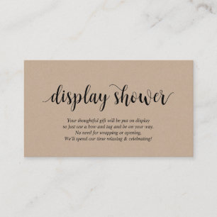 Carte D'accompagnement Kraft Rustique moderne, Script noir, douche d'affi
