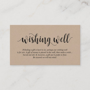 Carte D'accompagnement Kraft rustique, Script noir, Wishing Mariage