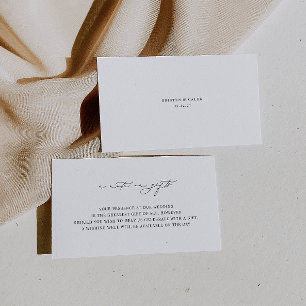 Carte D'accompagnement KRISTEN Minimalist Mariage Une note sur les cadeau