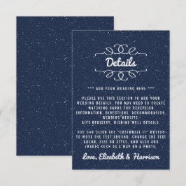 Carte D'accompagnement La Collection de Mariage de La Nuit Étoilée - Déta